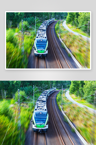 行驶中的高铁高清图摄影图