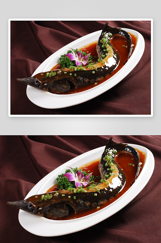 红烧中华鲟美食高清摄影图