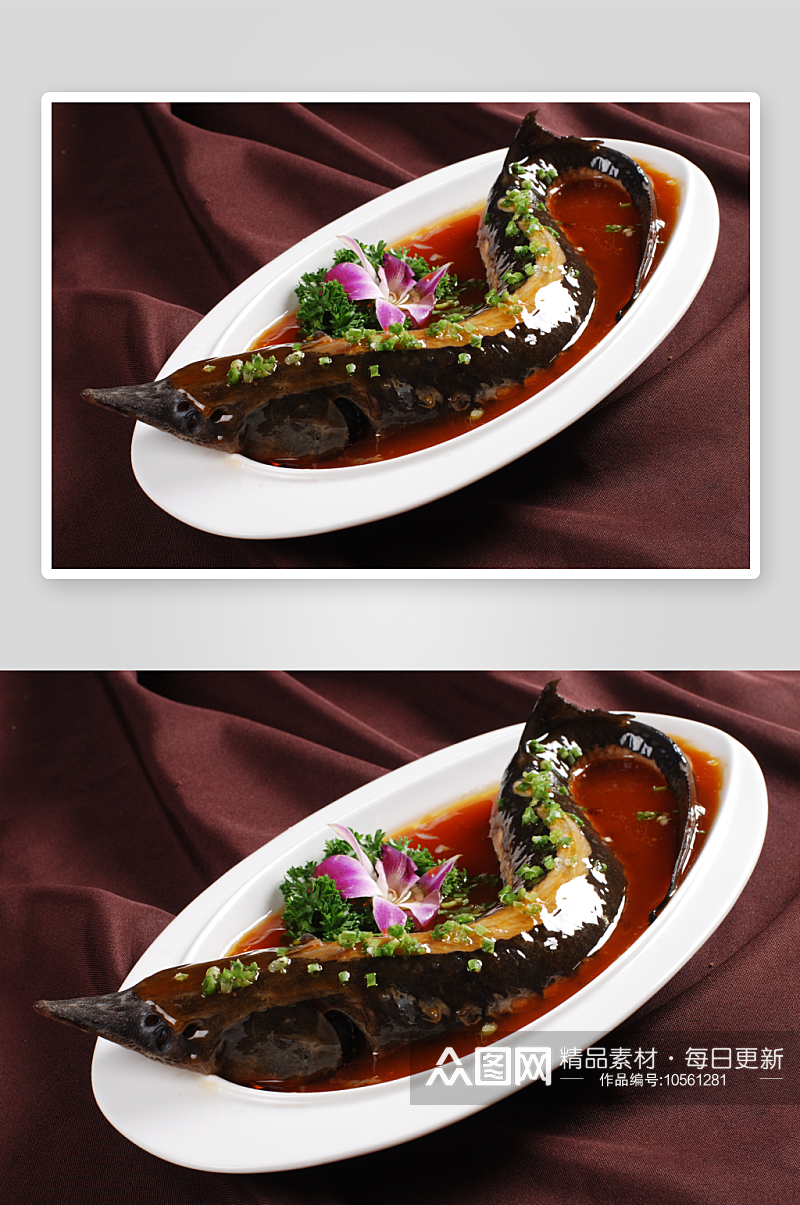 红烧中华鲟美食高清摄影图素材