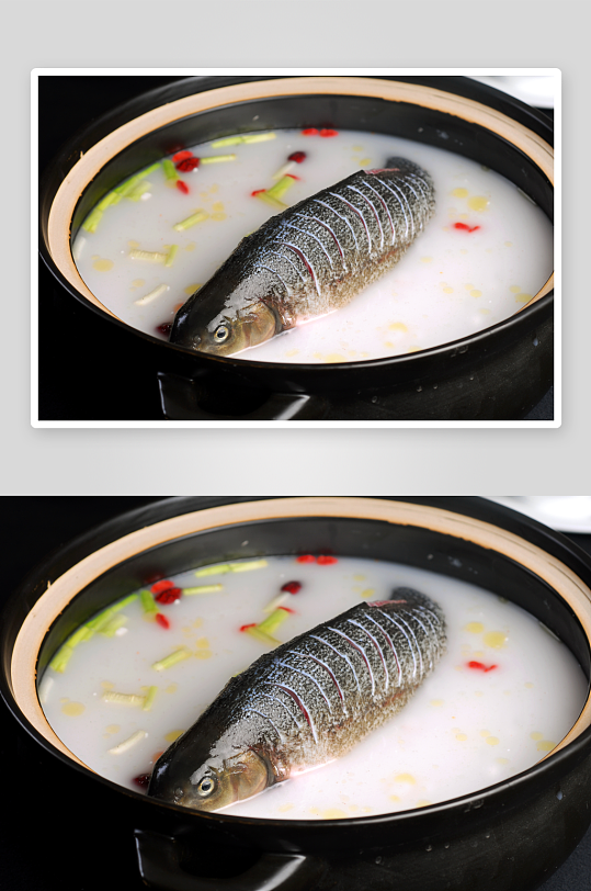 河鲜砂锅雅鱼美食高清摄影图