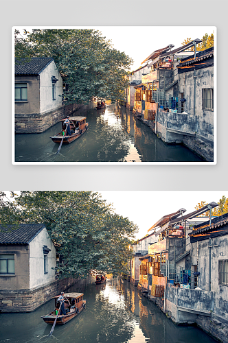 江南水乡风景建筑摄影摄影图