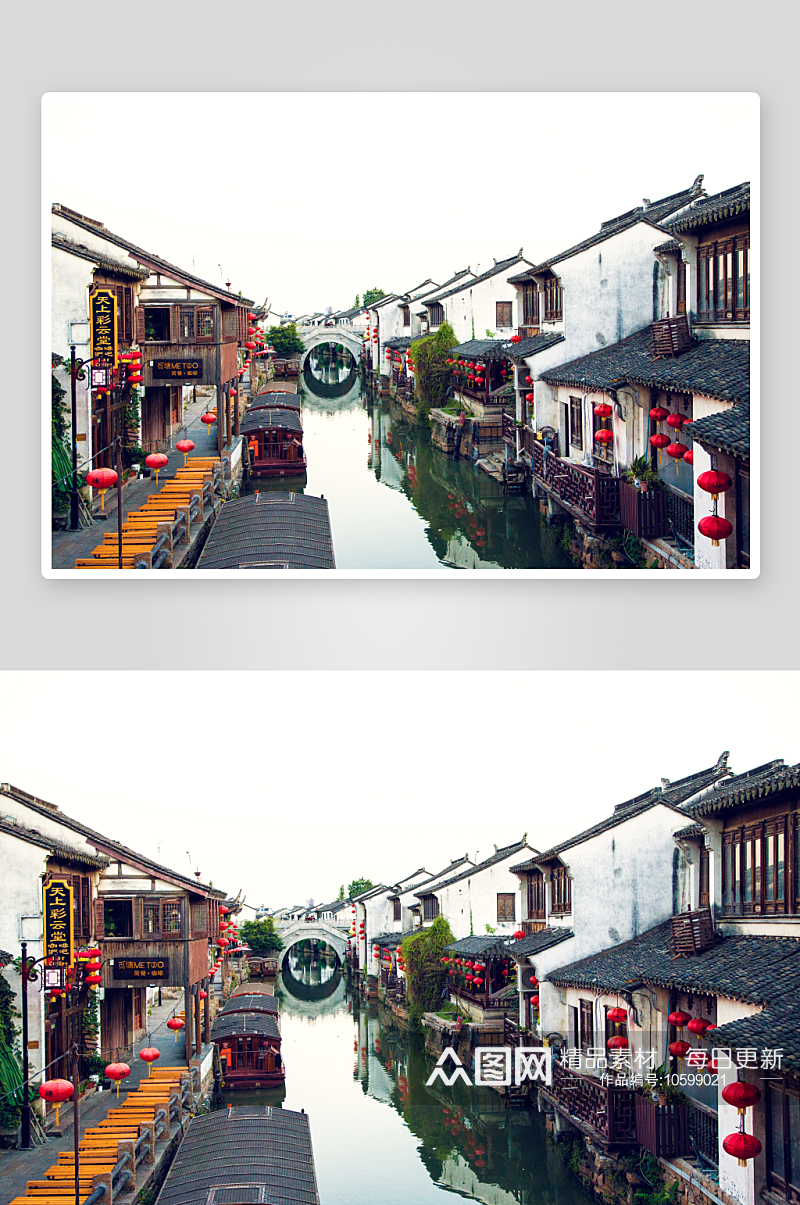 江南水乡风景建筑摄影摄影图素材