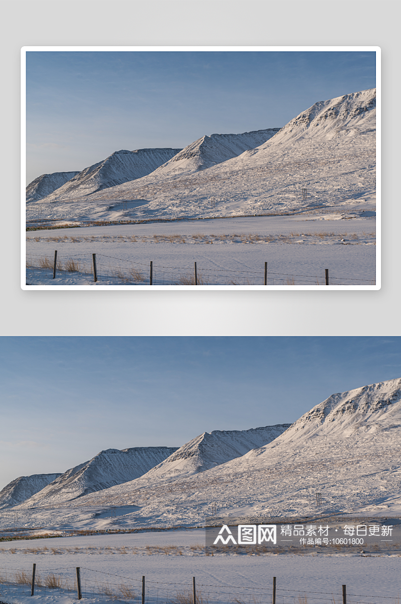 户外冬日雪山风景摄影图素材