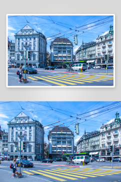 瑞士城市风景建筑摄影图