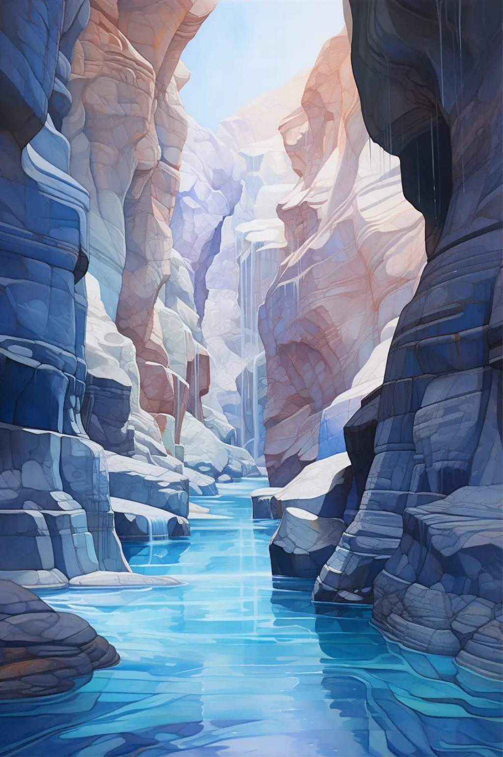 溶洞河流山谷图片素材