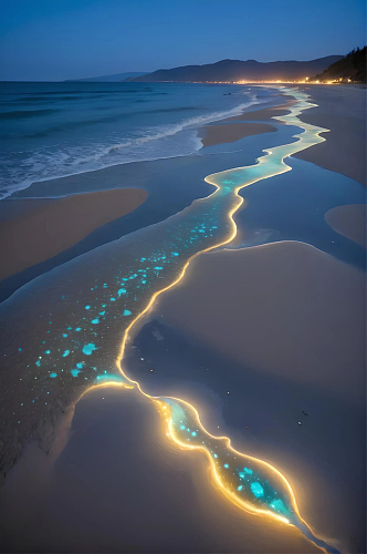 海洋沙滩发光微生物