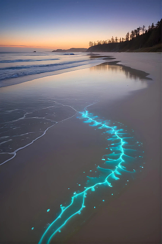 海洋沙滩发光微生物