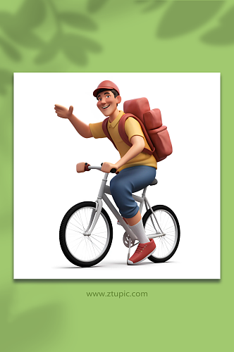骑自行车人物数字艺术图片