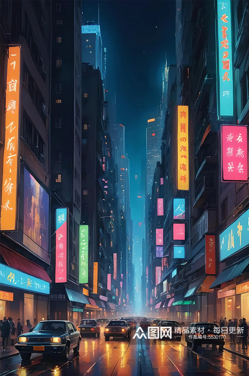 城市夜景数字艺术素材