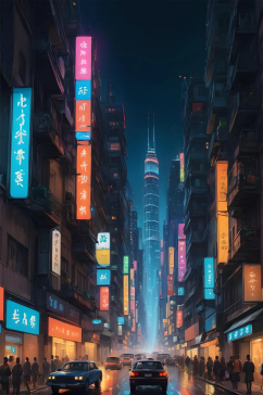 城市夜景数字艺术