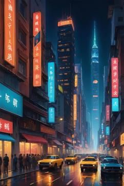 城市夜景数字艺术