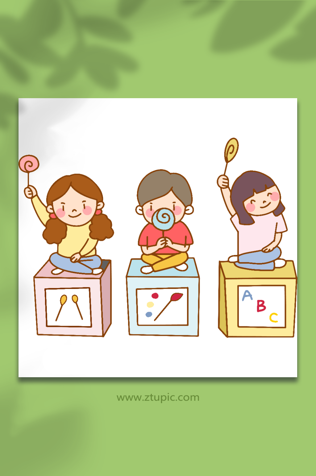 幼儿园可爱孩子插画素材