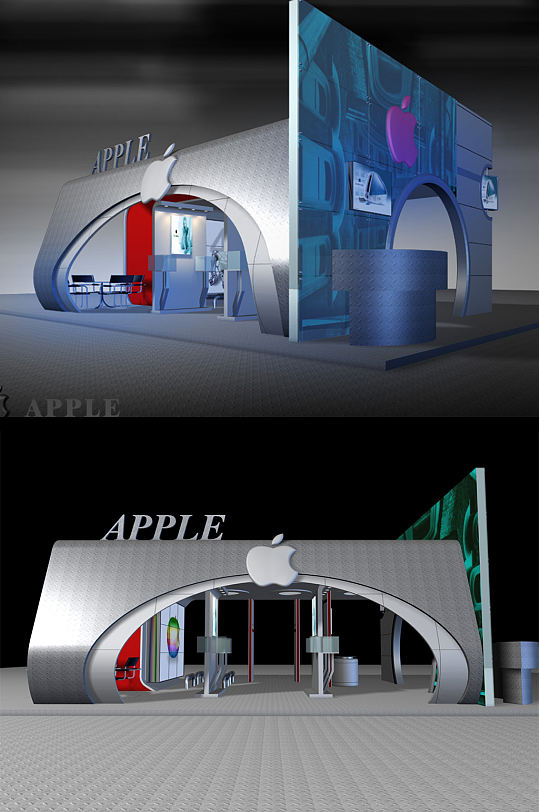 某电脑公司展厅异型模型-众图网