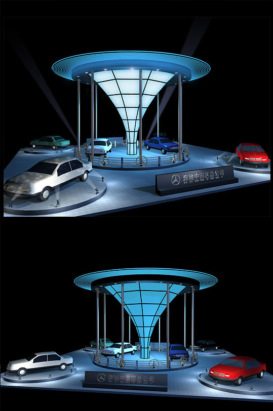 奔驰汽车展厅异型展厅-众图网