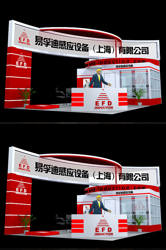 科技感应设备公司展会氛围展台布置展览展示SU模型-众图网