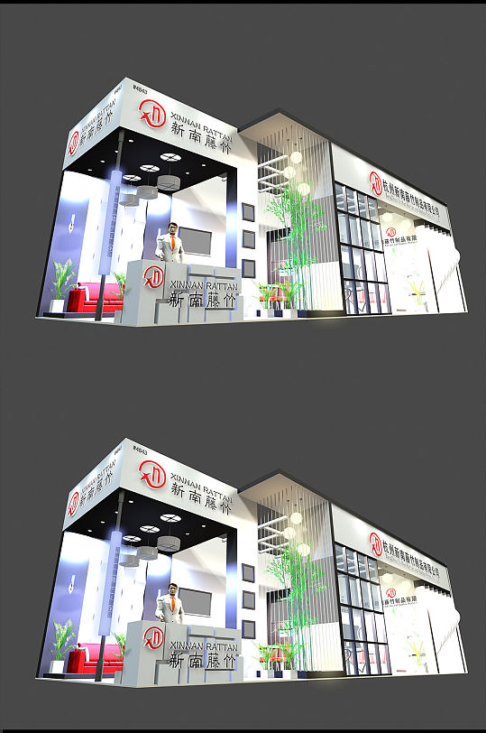 SU模型展位设计 展会展台-众图网