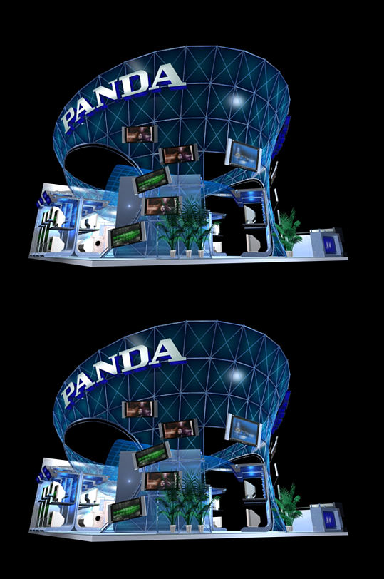 草图大师模型展览展示SU展会展台-众图网