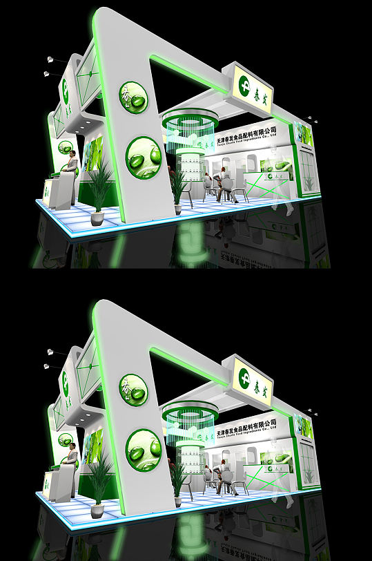 食品配料公司展会氛围展台布置草图大师模型展览展示SU-众图网