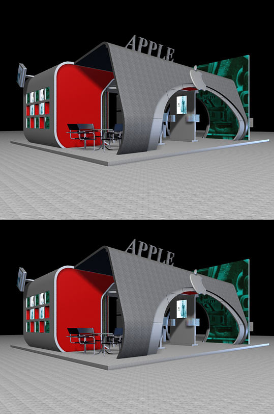 苹果手机展览展示模展会氛围展台布置模型下载