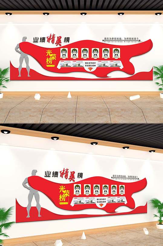 紅色公司業(yè)績榜文化墻