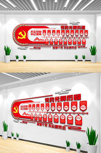 中国共产党发展历程内容文化墙
