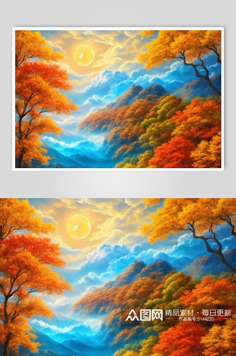 秋季风景数字艺术图片素材