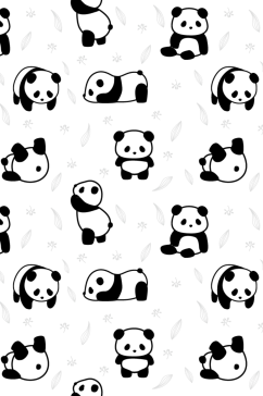 可爱黑白熊猫素材