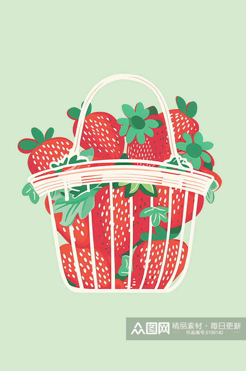简约创意水果草莓元素素材