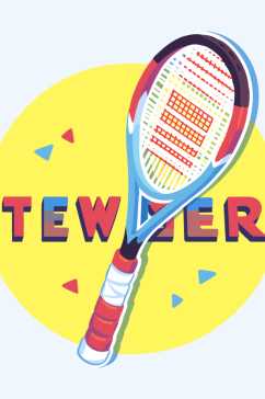 卡通网球球拍设计素材