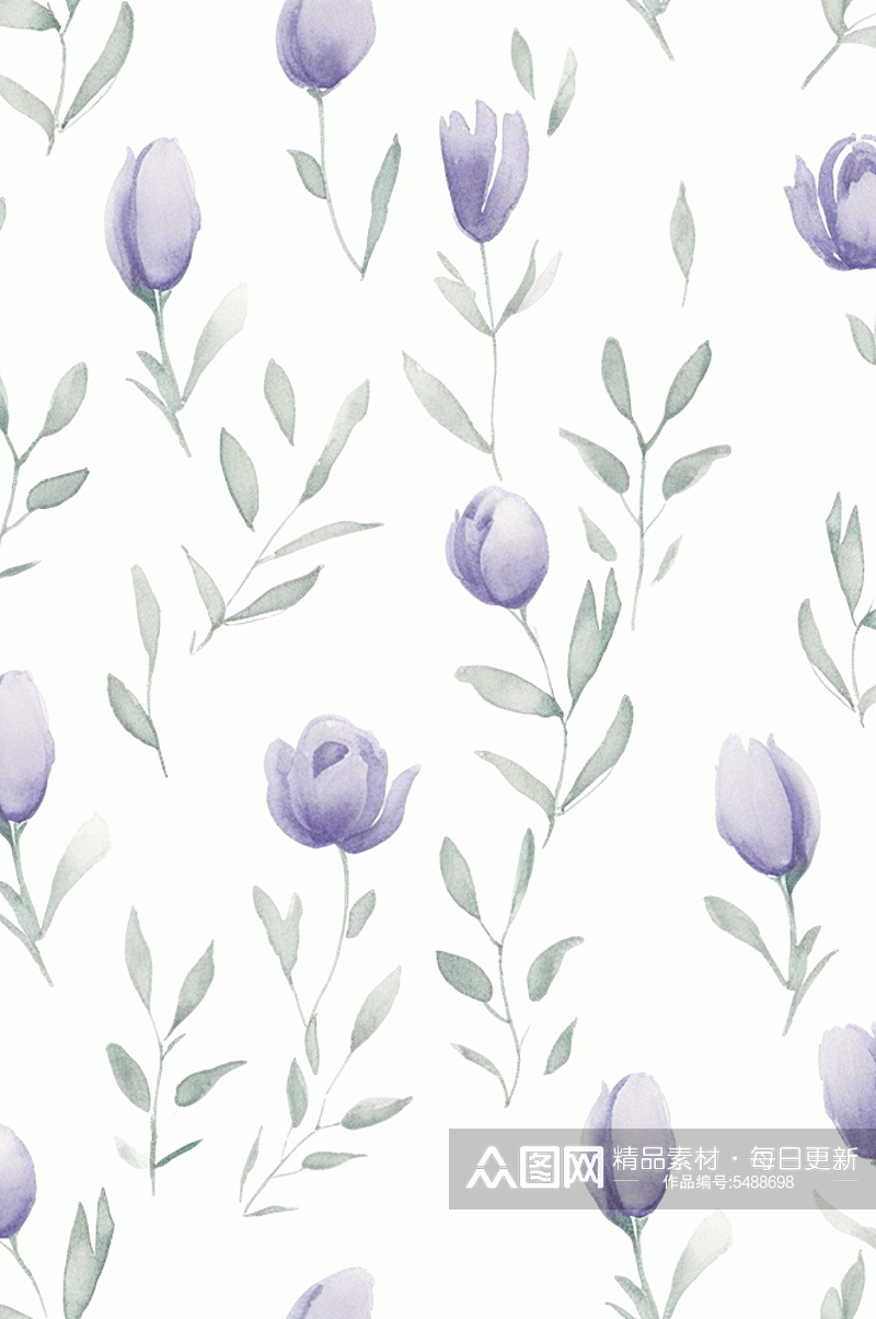 简约风紫色花卉背景图素材