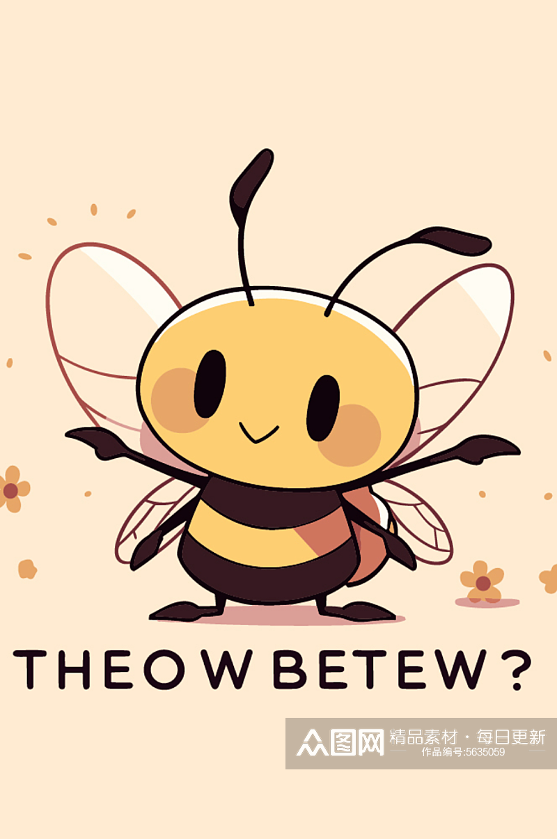 昆虫蜜蜂卡通背景素材
