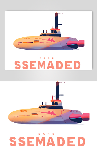创意精致潜水艇背景图片