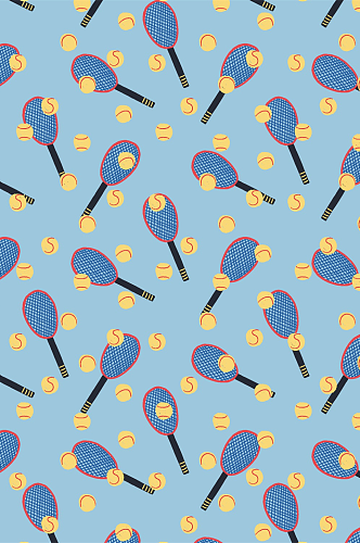 卡通网球图案背景