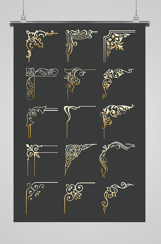 矢量花边欧式边角装饰花纹