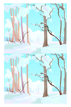 冬季雪地枯树免扣背景元素设计