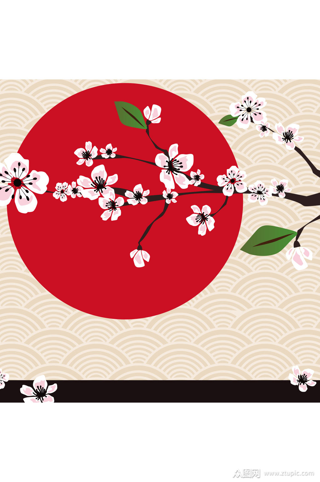 日本樱花免扣背景设计素材