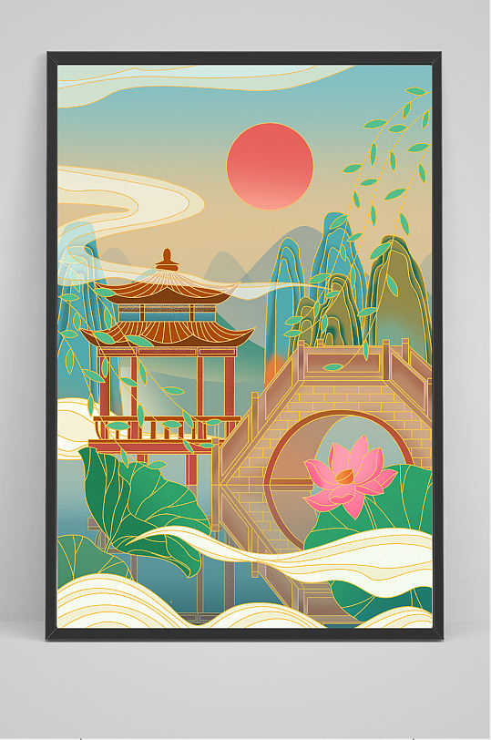 山水画楼阁图片-山水画楼阁素材下载-众图网