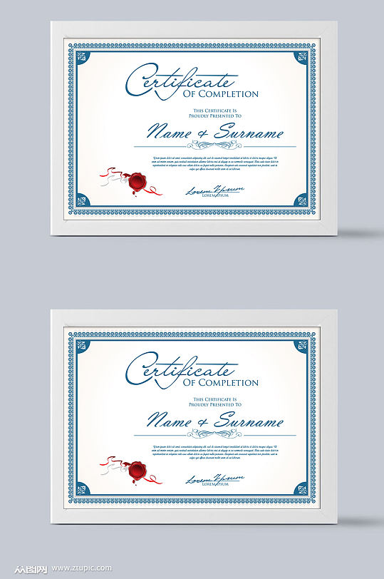 公司企业荣誉证书模板设计-众图网