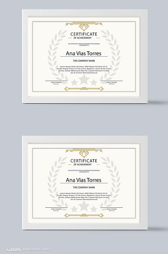 精品珠宝授权证书模板设计-众图网