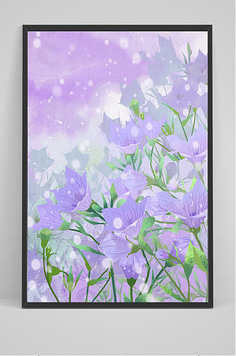 唯美紫色鲜花插画设计