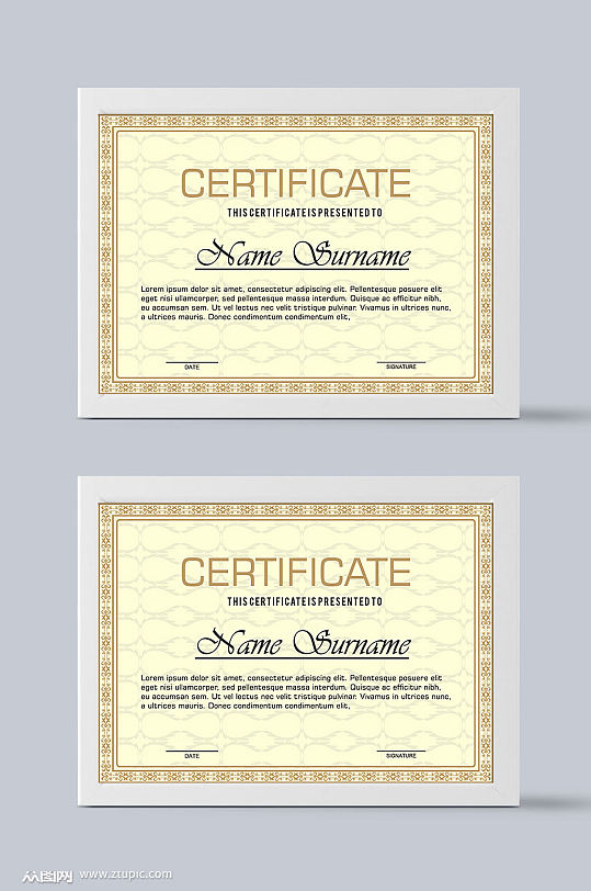 个人捐赠证书模板设计-众图网