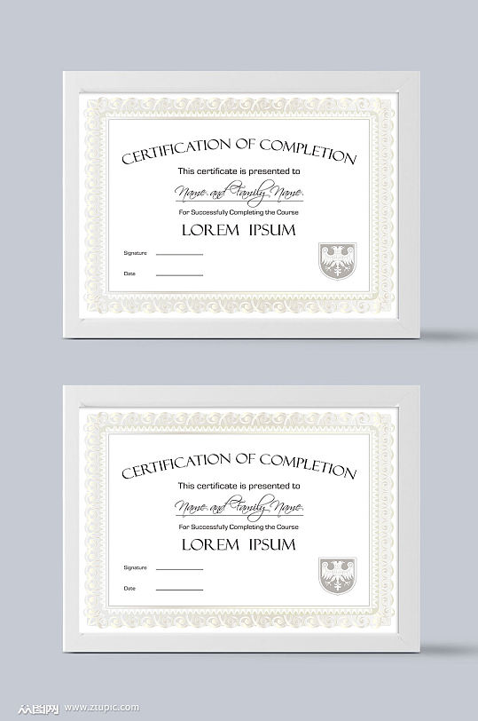 个人获奖证书模板设计-众图网