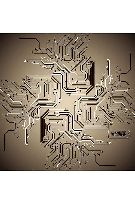 精美彩色电路创意设计元素素材矢量