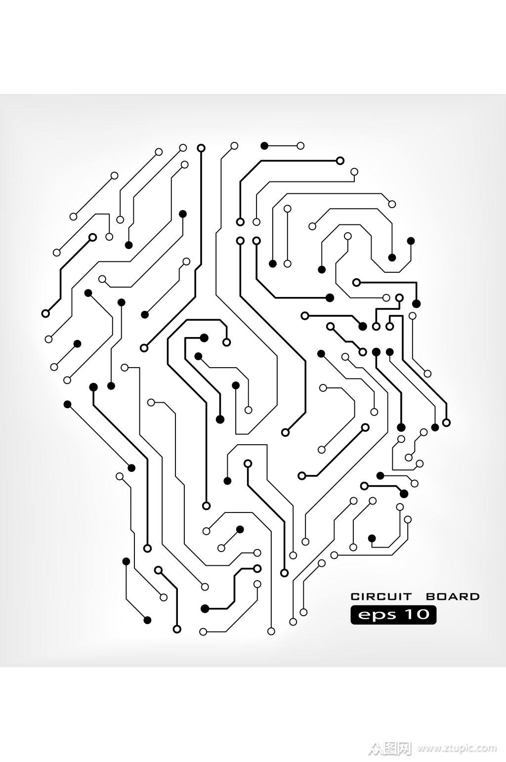 精美彩色电路创意设计元素素材矢量素材