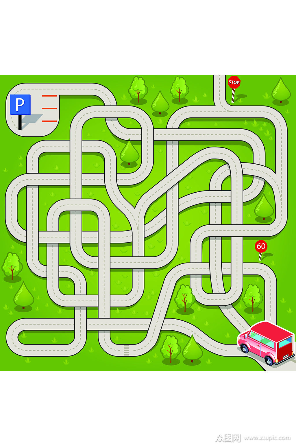 精美彩色时尚迷宫设计元素素材矢量