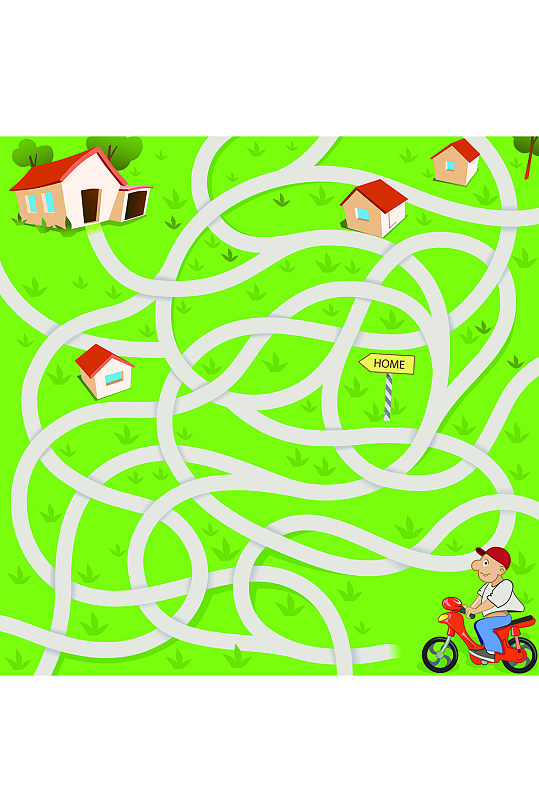 精美彩色时尚迷宫设计元素素材矢量