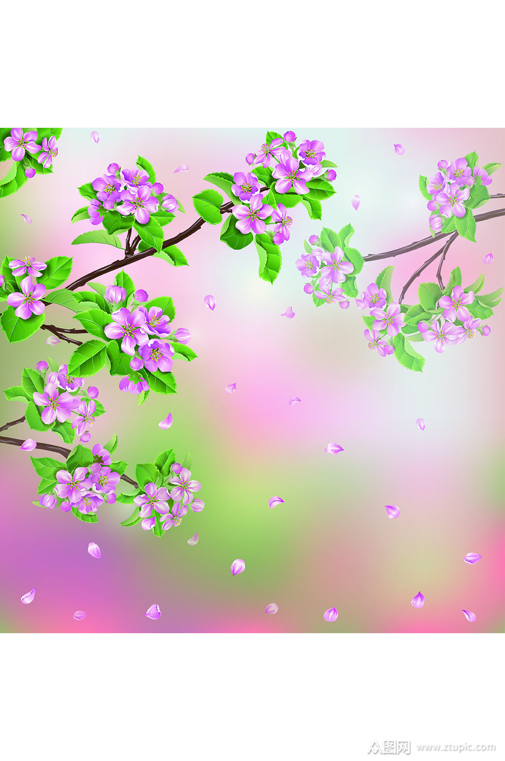 精美时尚彩色花卉设计元素素材矢量