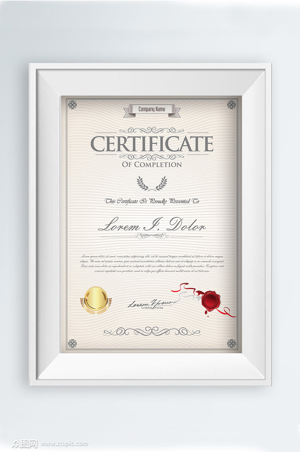 精品矢量荣誉证书模板设计素材