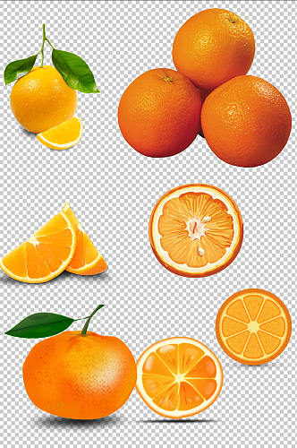 精品美味香橙免扣素材设计