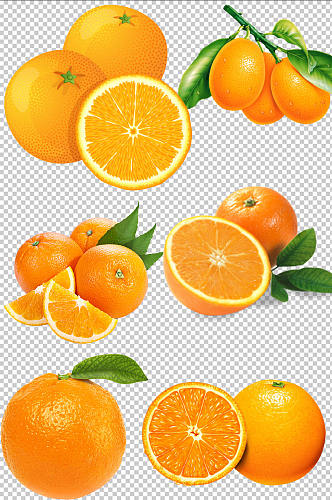 切开橘子橙子免扣素材